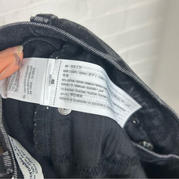 Abercrombie & Fitch Curve Love The 90s Slim Straight Cross Waist Jean Size 24 - Picture 3 of 10